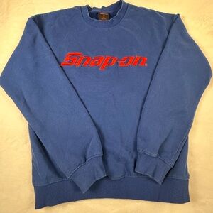 Snap on Blue Crewneck Men's Sweater